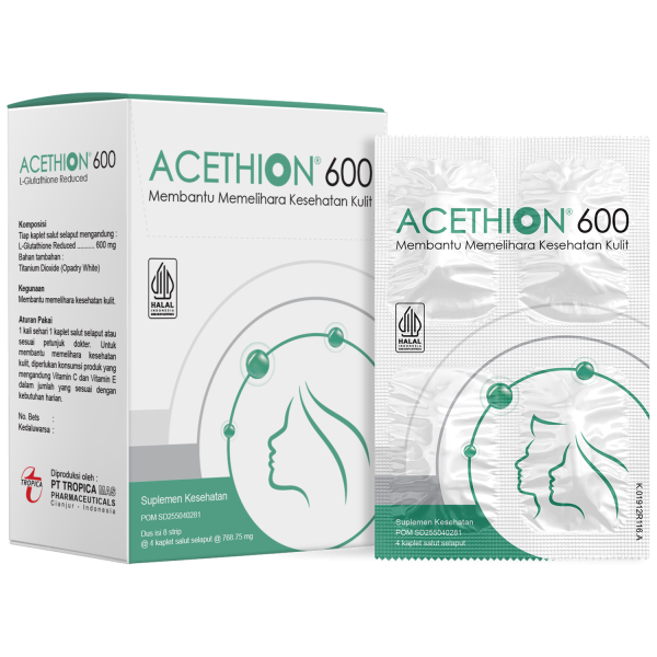 Acethion 600 Suplemen Pencerah Kulit L-Glutathione 600mg